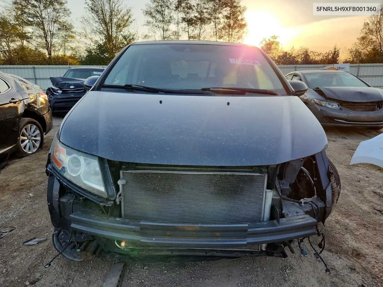 2015 HONDA ODYSSEY VIN 5FNRL5H9XFB001360 — фото 5