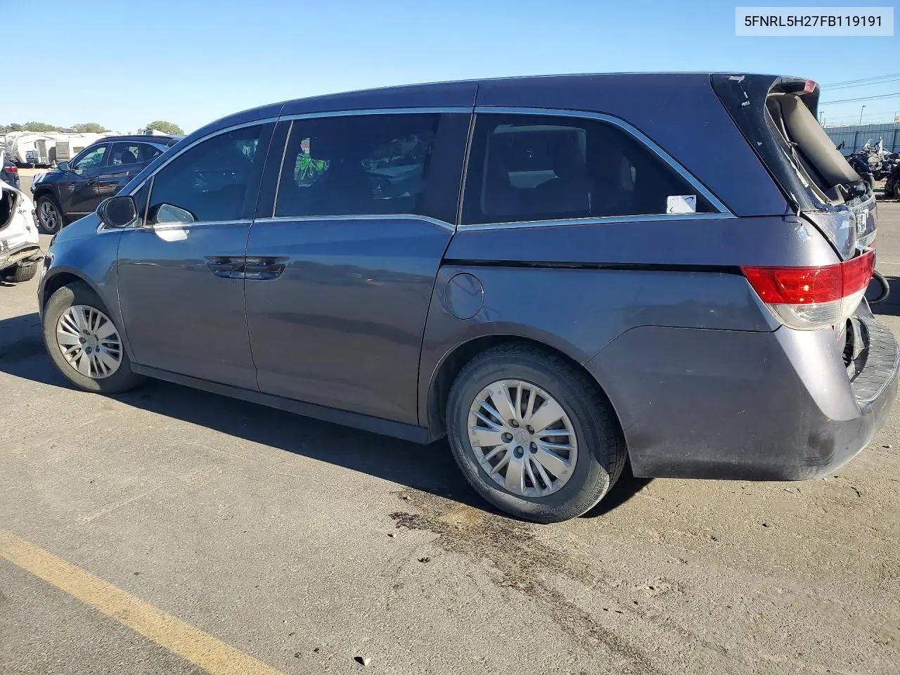 2015 HONDA ODYSSEY VIN 5FNRL5H27FB119191 — фото 2