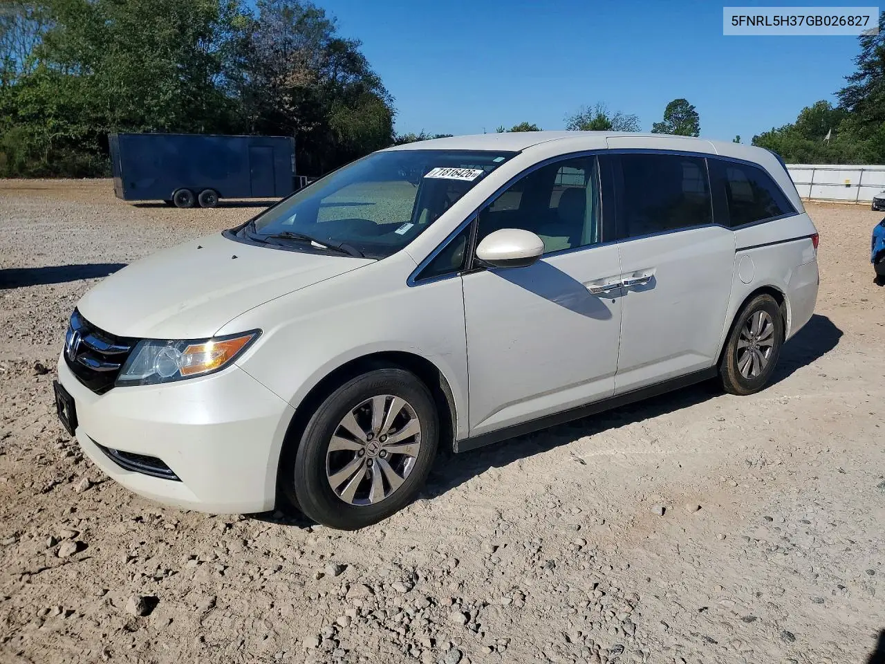 HONDA ODYSSEY 2016, VIN 5FNRL5H37GB026827