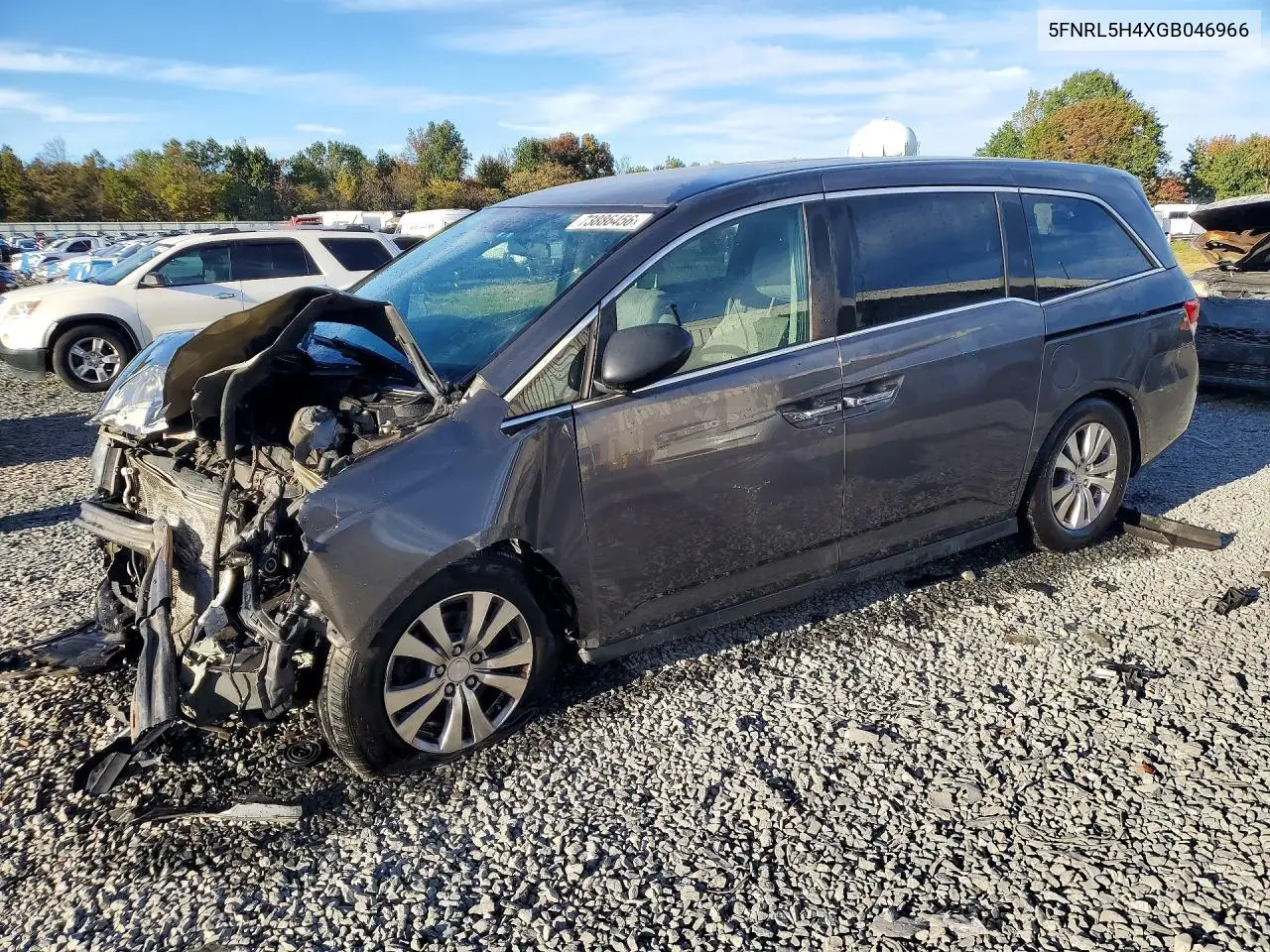 HONDA ODYSSEY 2016, VIN 5FNRL5H4XGB046966