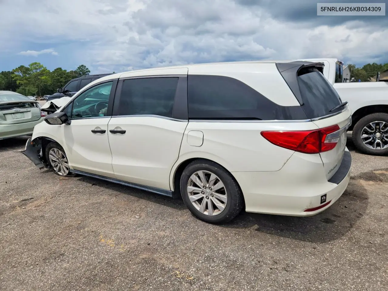 2019 HONDA ODYSSEY VIN 5FNRL6H26KB034309 — фото 2