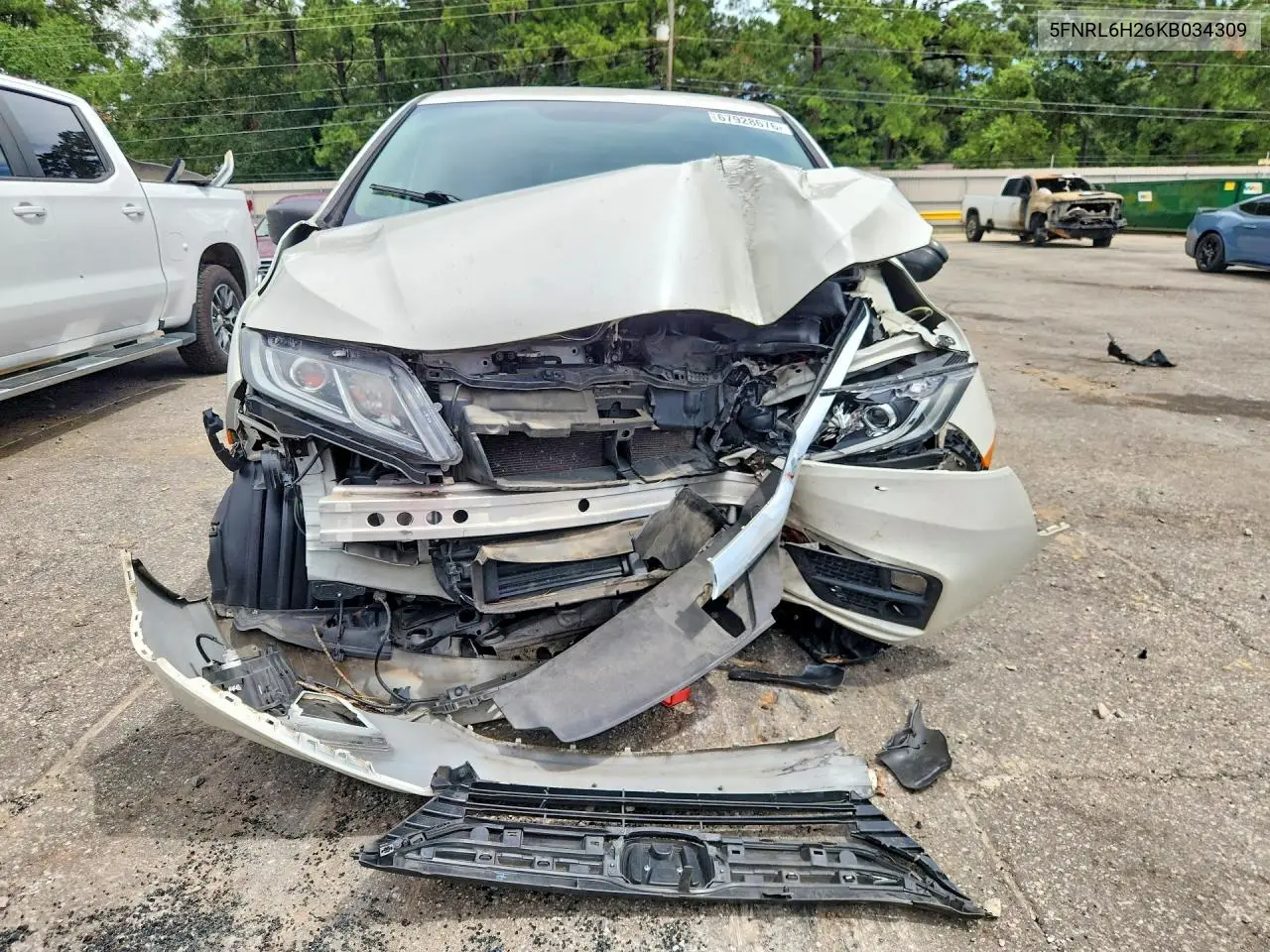 2019 HONDA ODYSSEY VIN 5FNRL6H26KB034309 — фото 5