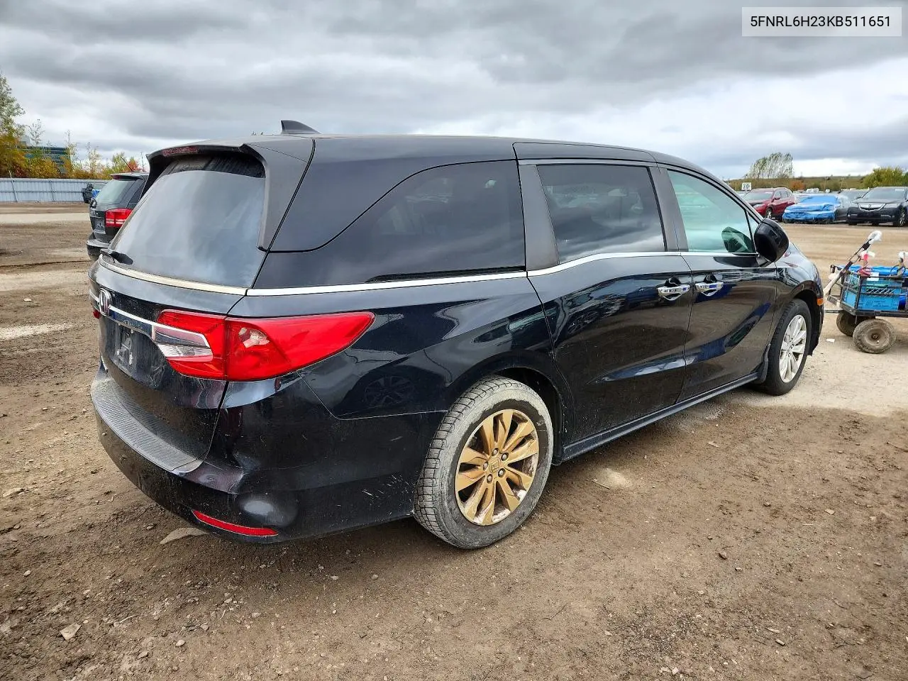 2019 HONDA ODYSSEY VIN 5FNRL6H23KB511651 — фото 3