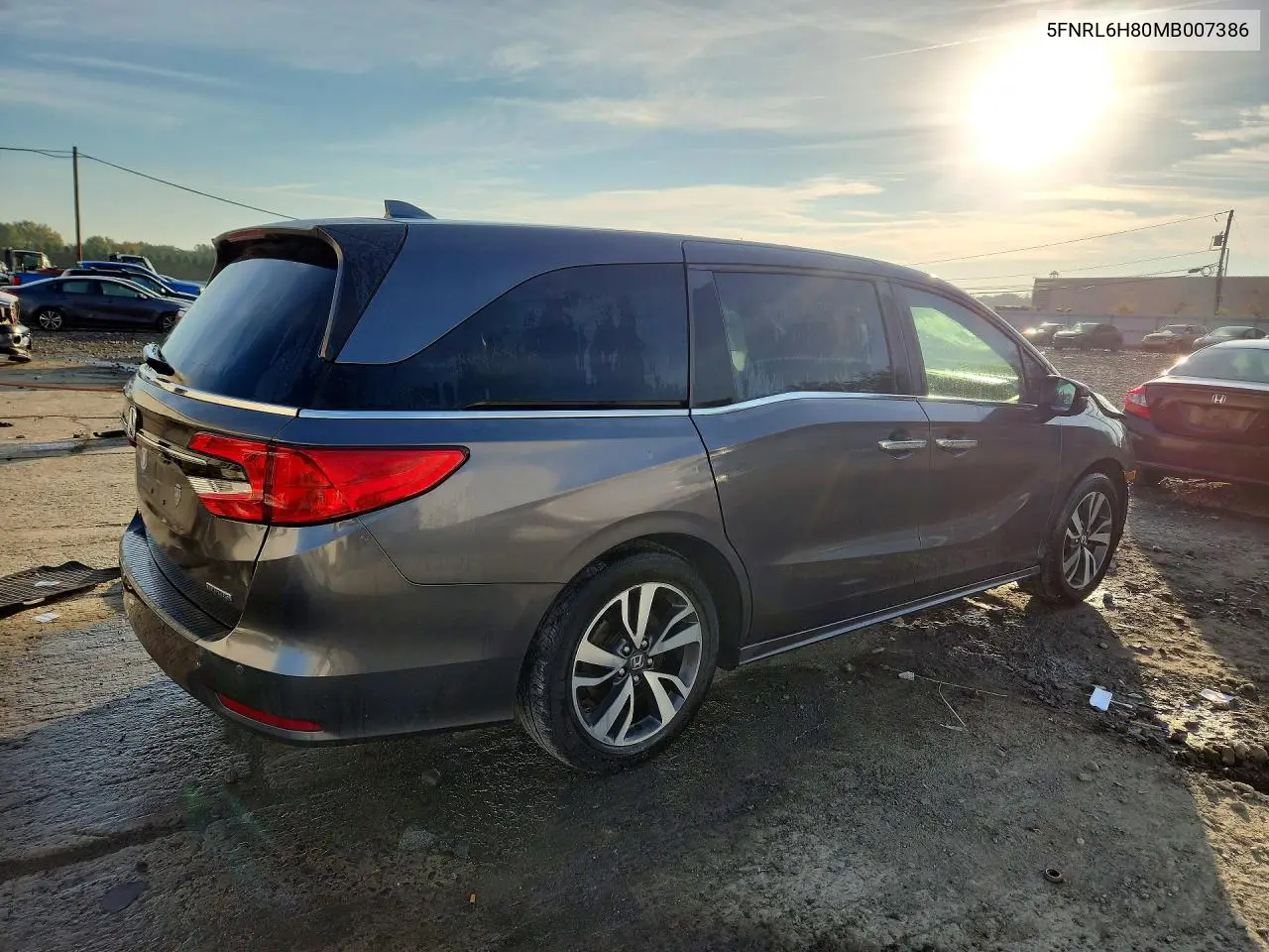 2021 HONDA ODYSSEY VIN 5FNRL6H80MB007386 — фото 3