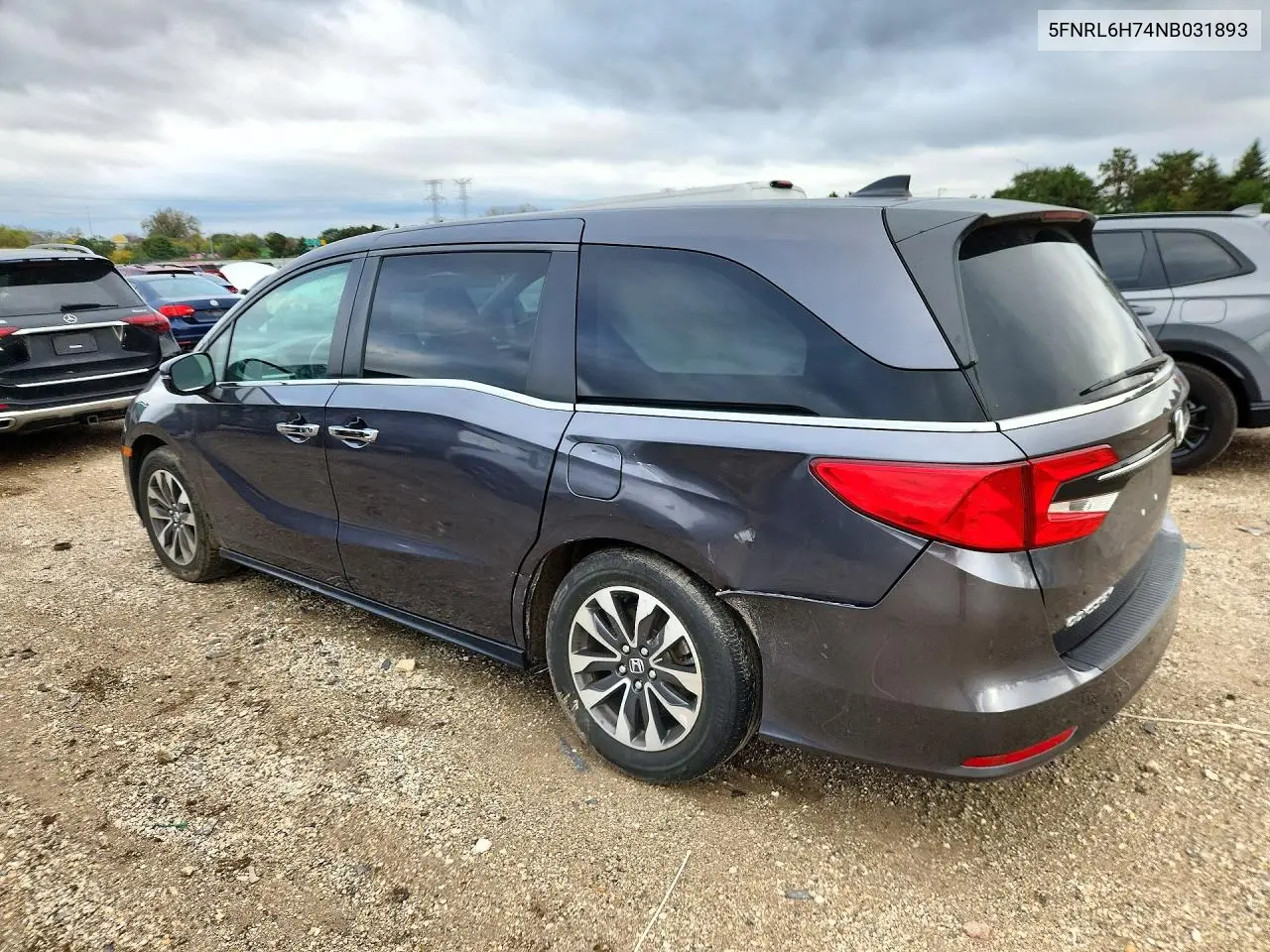 2022 HONDA ODYSSEY VIN 5FNRL6H74NB031893 — фото 2