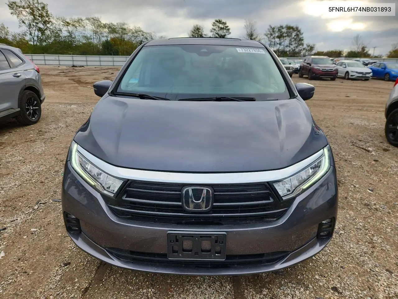 2022 HONDA ODYSSEY VIN 5FNRL6H74NB031893 — фото 5