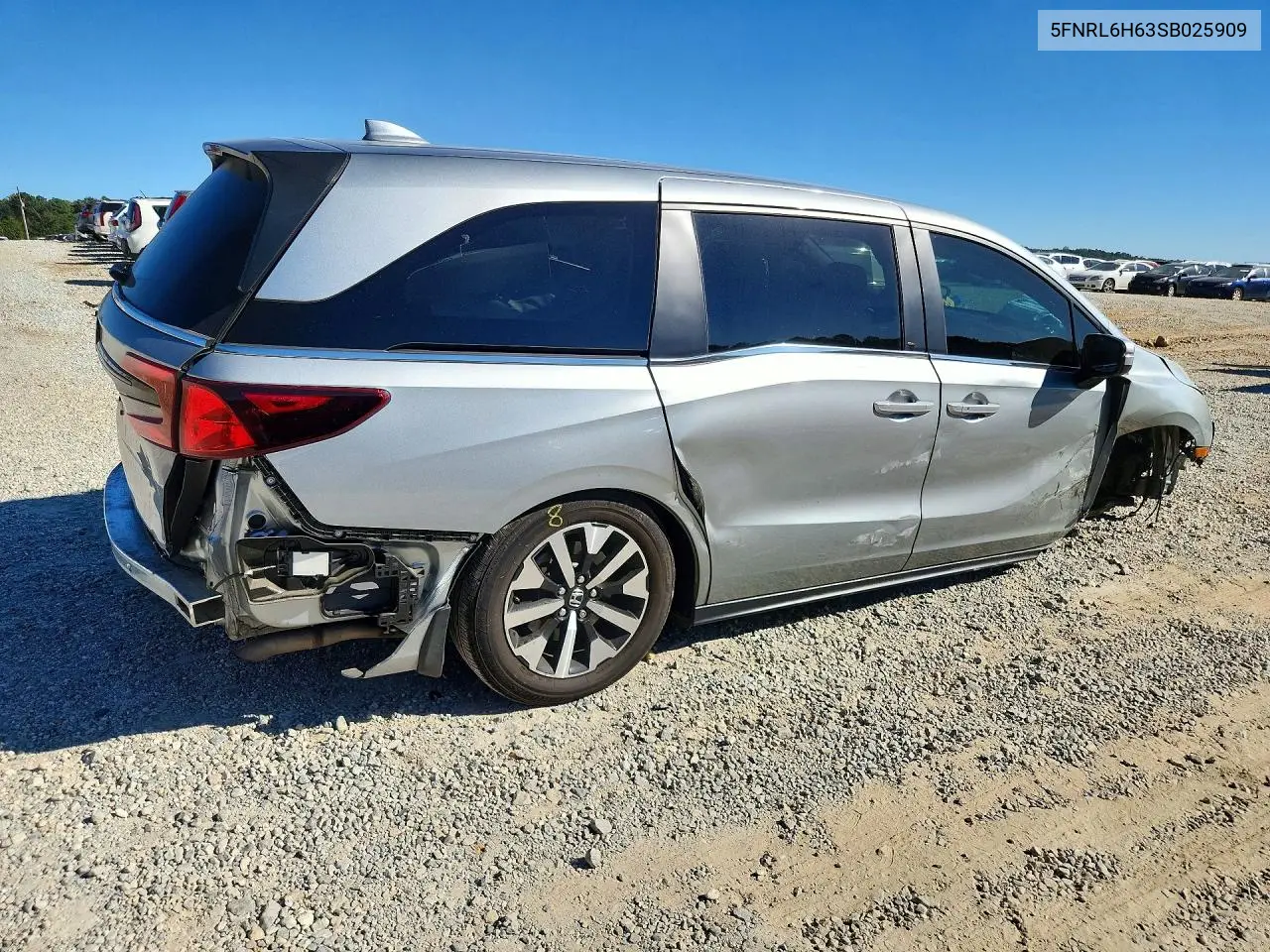 2025 HONDA ODYSSEY VIN 5FNRL6H63SB025909 — фото 3