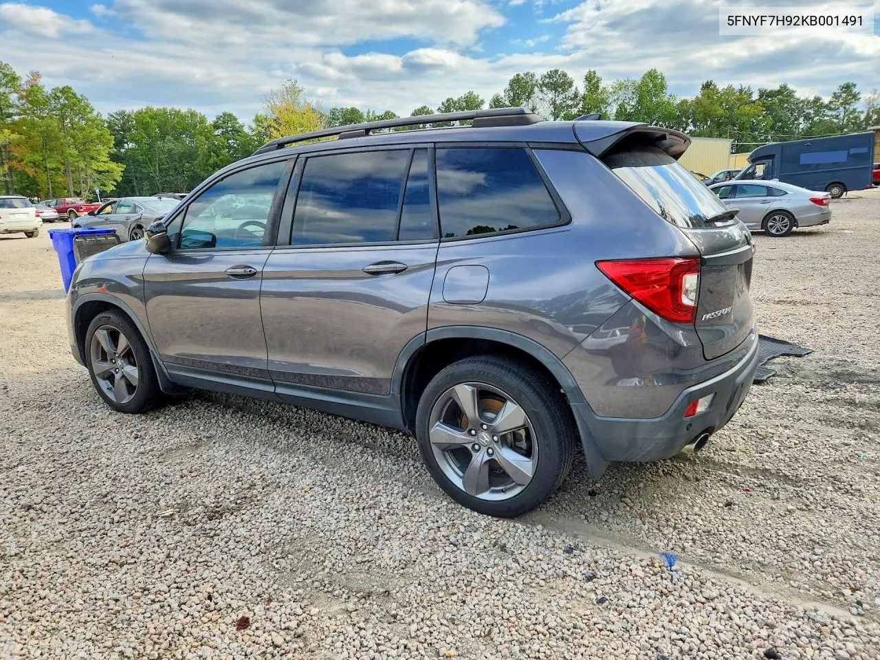 2019 HONDA PASSPORT VIN 5FNYF7H92KB001491 — фото 2