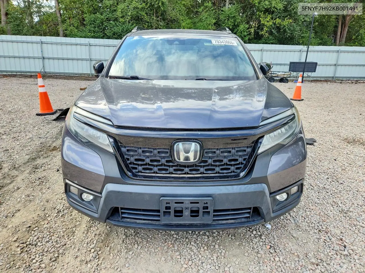 2019 HONDA PASSPORT VIN 5FNYF7H92KB001491 — фото 5