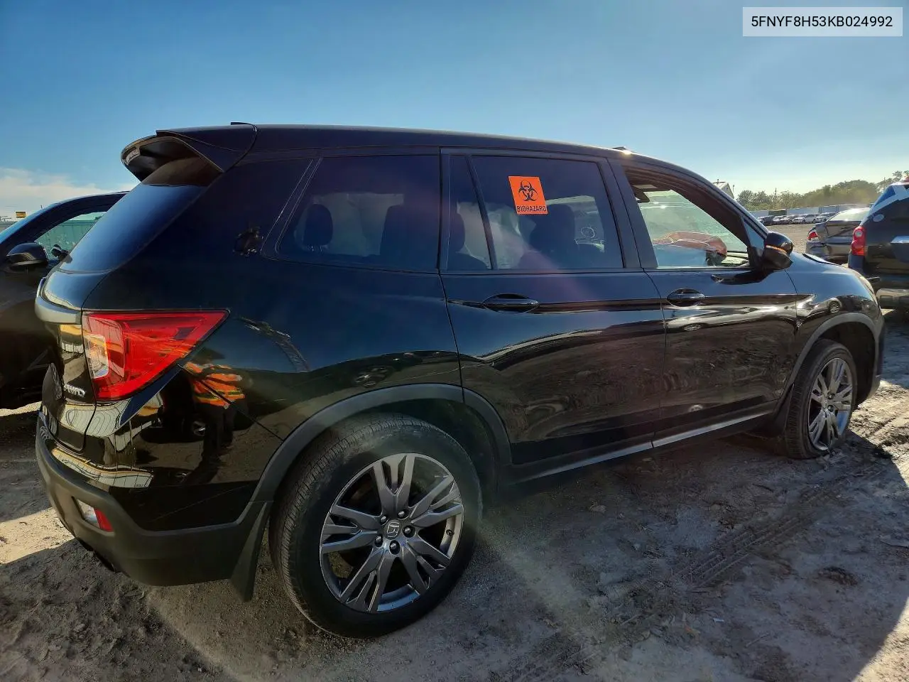 2019 HONDA PASSPORT VIN 5FNYF8H53KB024992 — фото 3