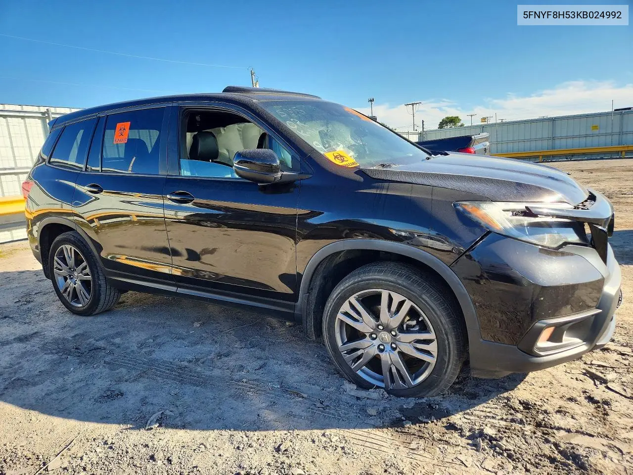 2019 HONDA PASSPORT VIN 5FNYF8H53KB024992 — фото 4