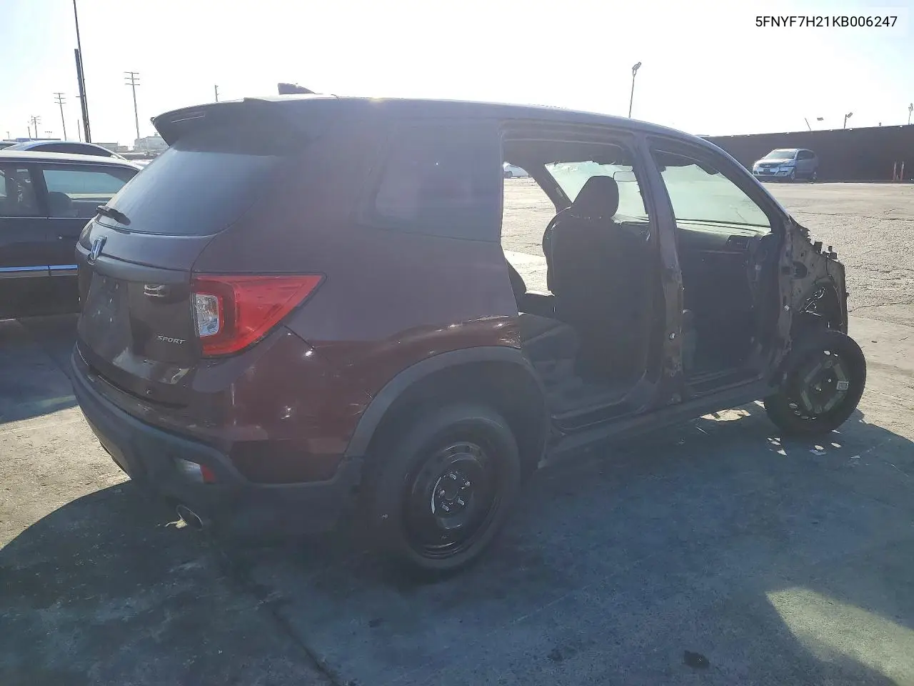 2019 HONDA PASSPORT VIN 5FNYF7H21KB006247 — фото 3
