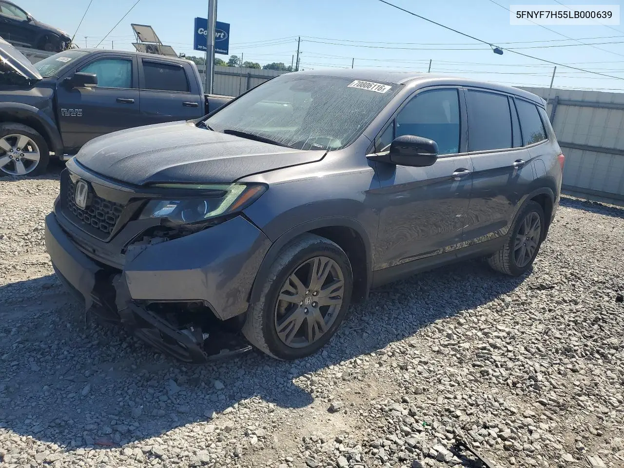 HONDA PASSPORT 2020, VIN 5FNYF7H55LB000639