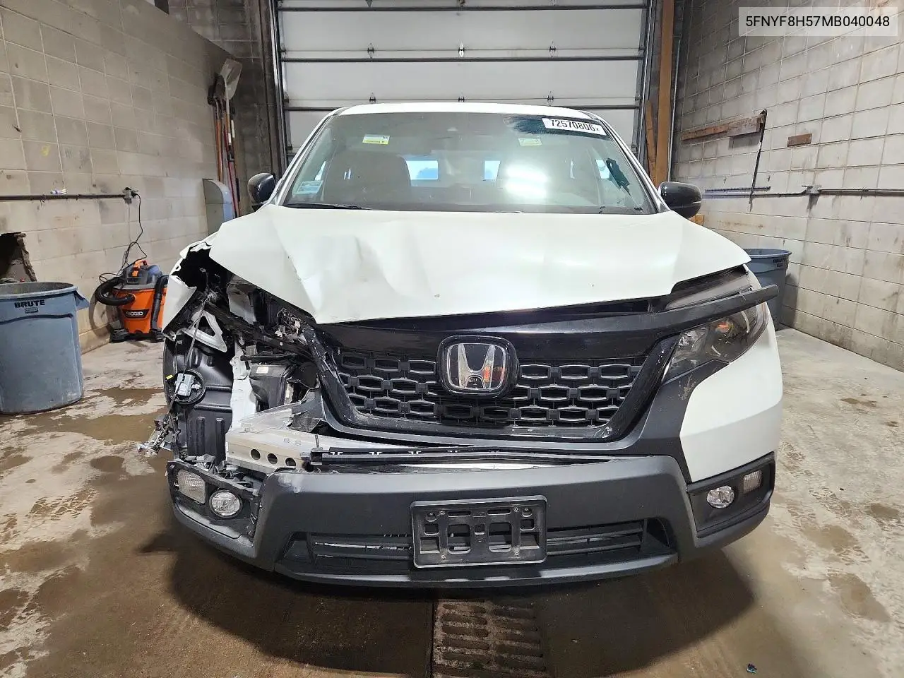 2021 HONDA PASSPORT VIN 5FNYF8H57MB040048 — фото 5