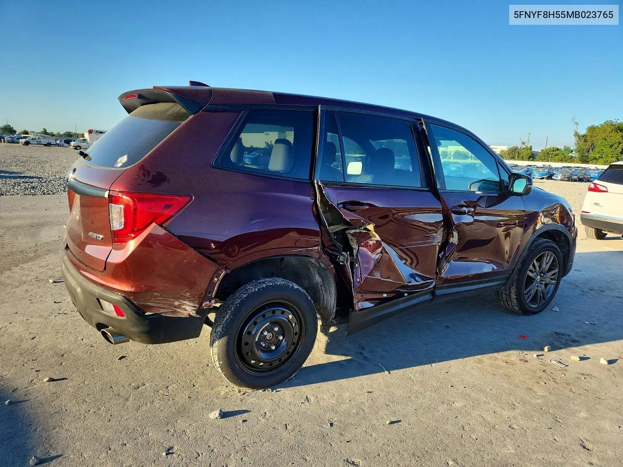 2021 HONDA PASSPORT VIN 5FNYF8H55MB023765 — фото 3