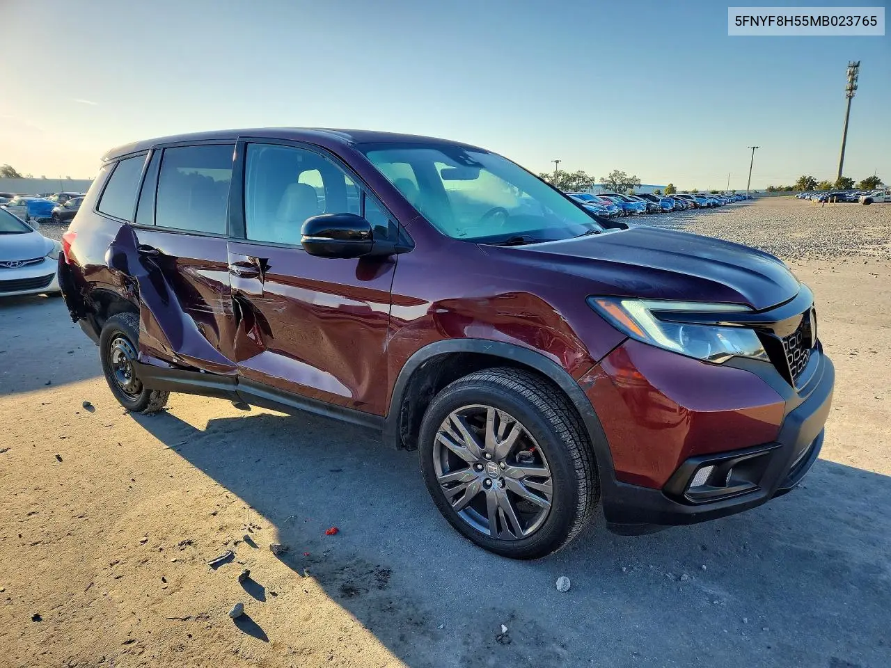 2021 HONDA PASSPORT VIN 5FNYF8H55MB023765 — фото 4