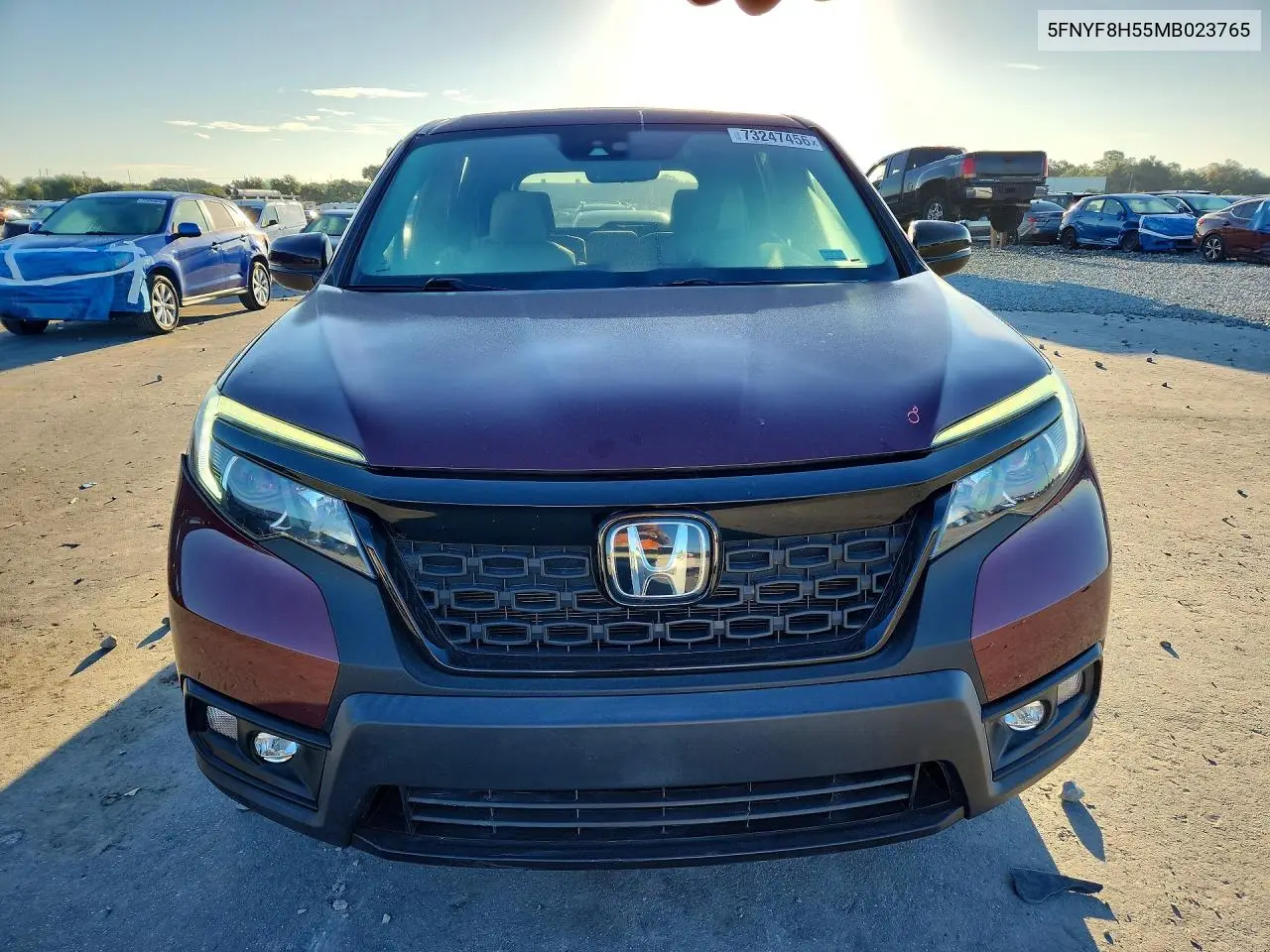 2021 HONDA PASSPORT VIN 5FNYF8H55MB023765 — фото 5