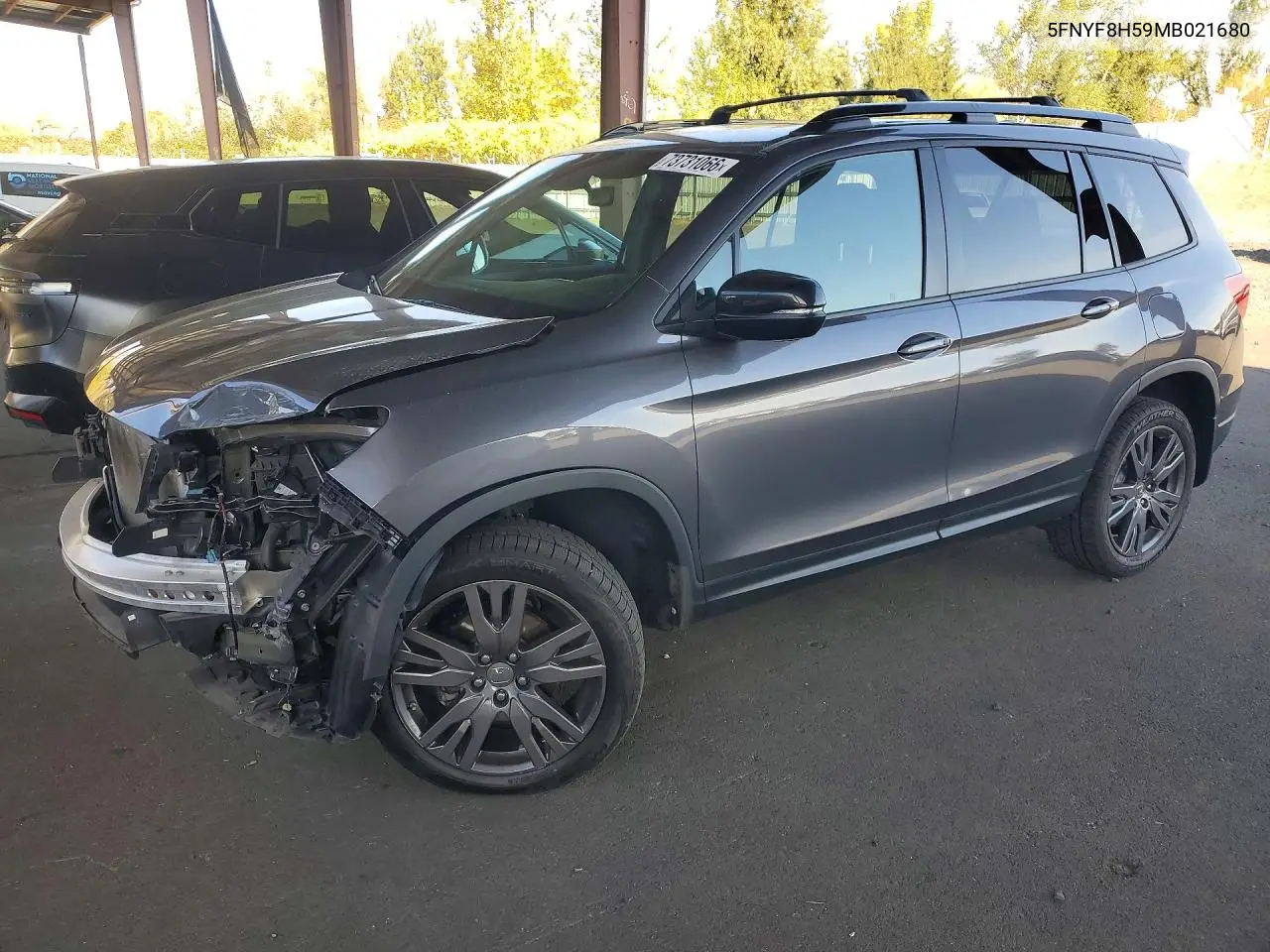 HONDA PASSPORT 2021, VIN 5FNYF8H59MB021680