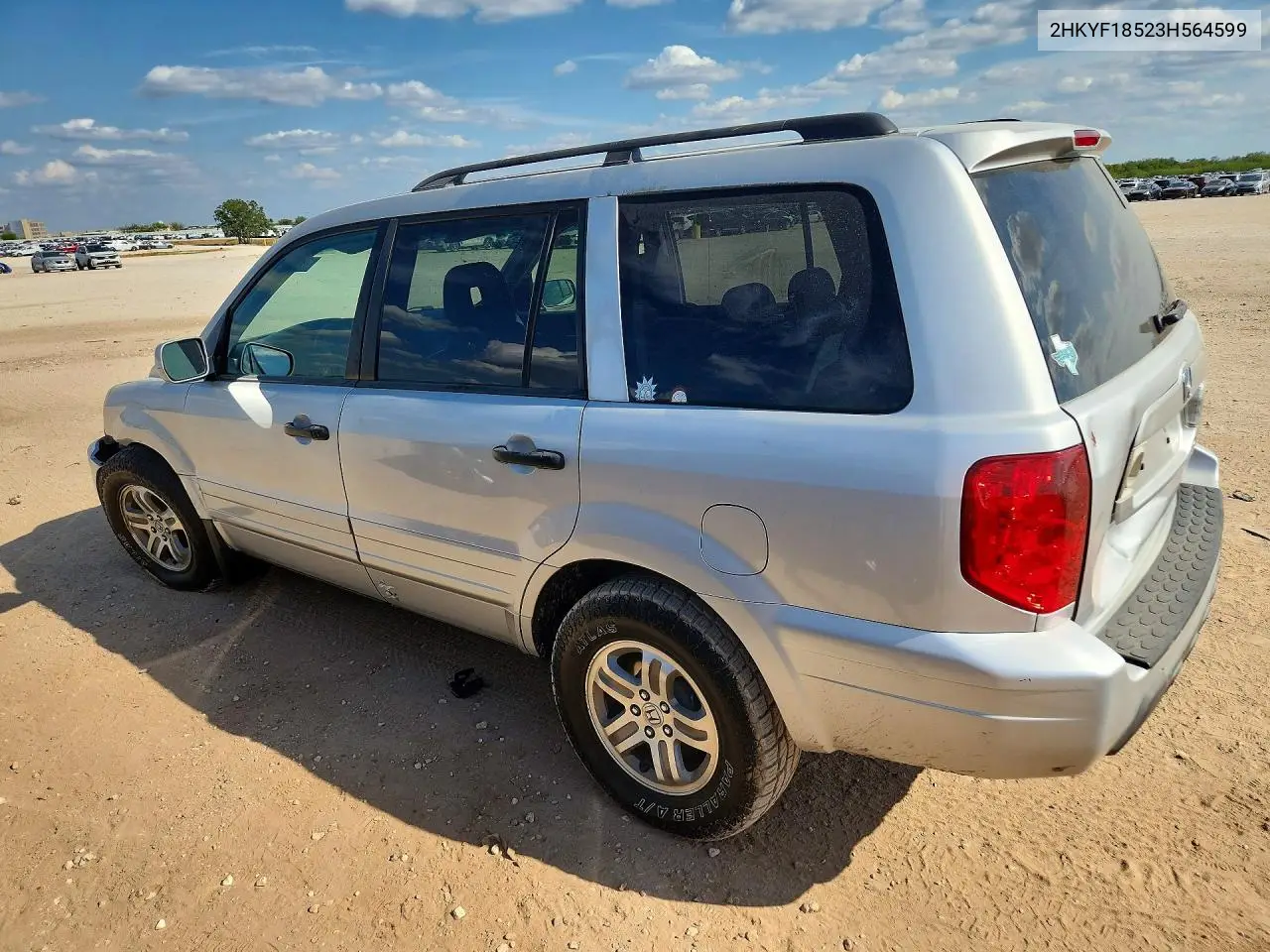 2003 HONDA PILOT VIN 2HKYF18523H564599 — фото 2