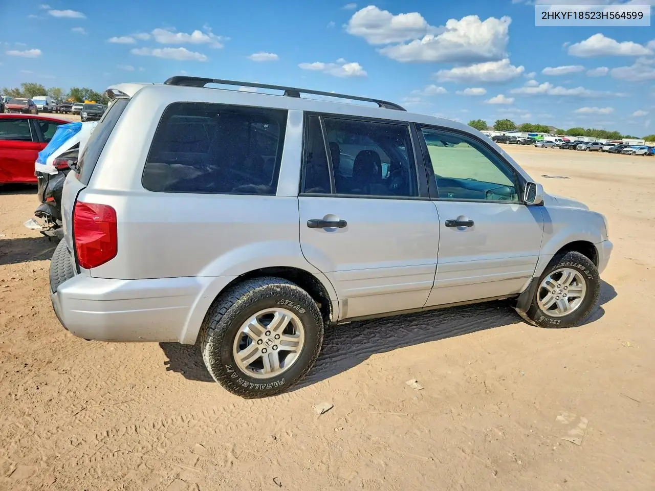 2003 HONDA PILOT VIN 2HKYF18523H564599 — фото 3