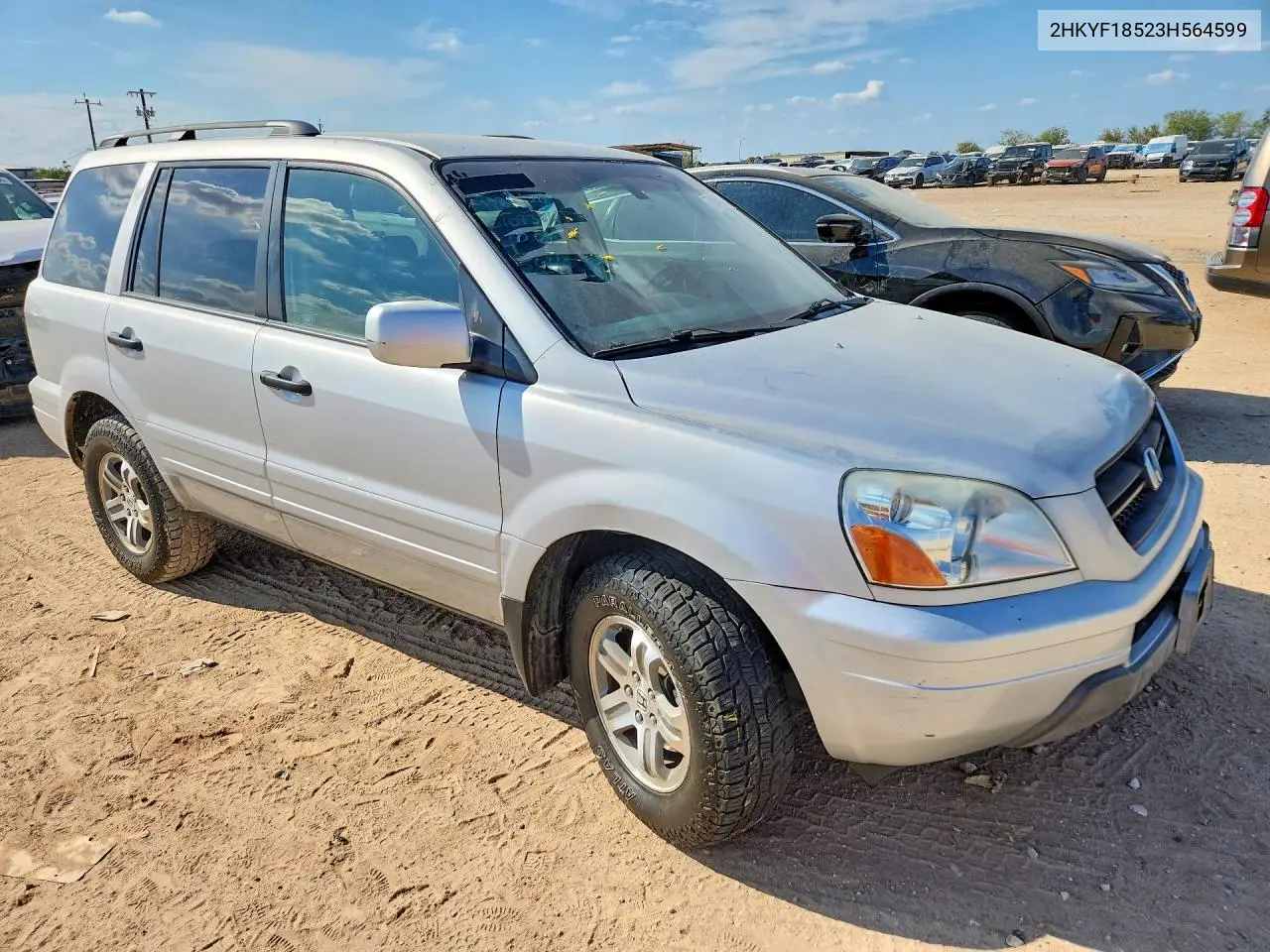 2003 HONDA PILOT VIN 2HKYF18523H564599 — фото 4