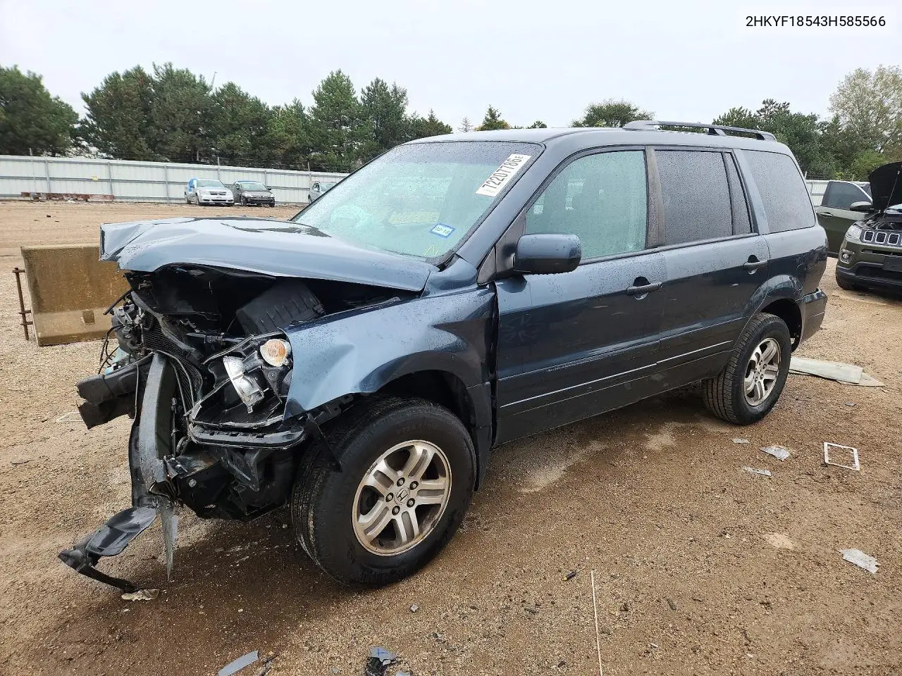 HONDA PILOT 2003, VIN 2HKYF18543H585566
