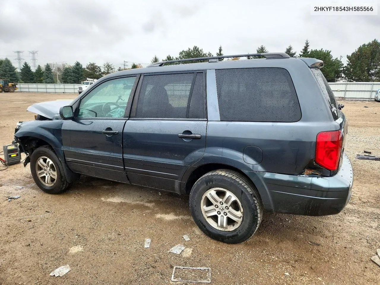 2003 HONDA PILOT VIN 2HKYF18543H585566 — фото 2