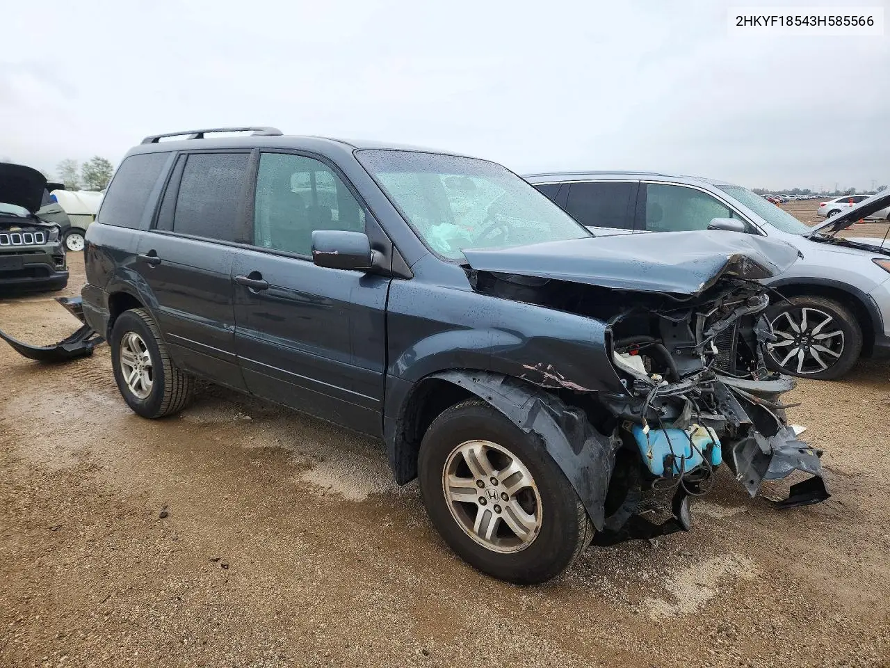 2003 HONDA PILOT VIN 2HKYF18543H585566 — фото 4