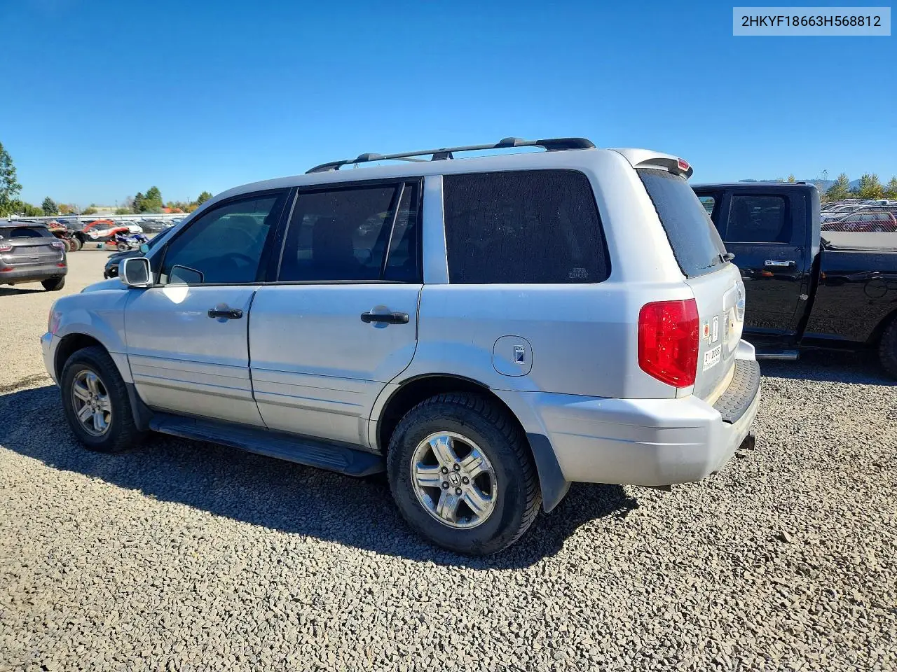 2003 HONDA PILOT VIN 2HKYF18663H568812 — фото 2