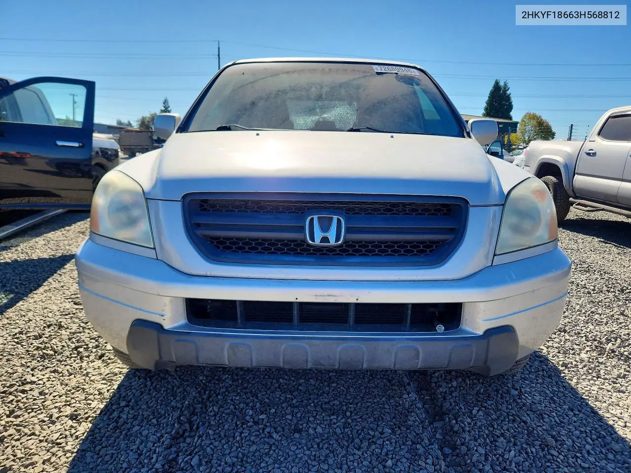 2003 HONDA PILOT VIN 2HKYF18663H568812 — фото 5