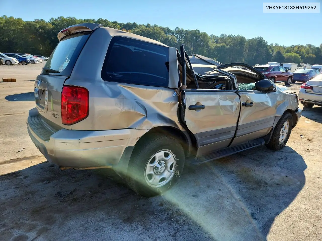 2003 HONDA PILOT VIN 2HKYF18133H619252 — фото 3