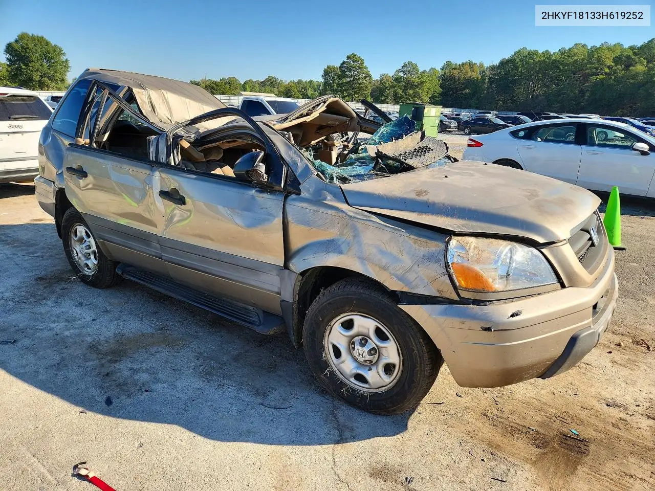 2003 HONDA PILOT VIN 2HKYF18133H619252 — фото 4
