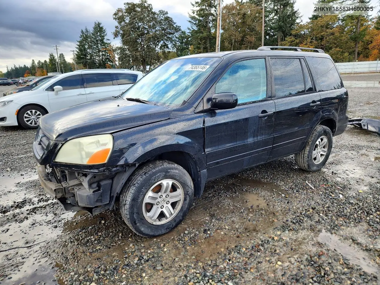 HONDA PILOT 2003, VIN 2HKYF18583H600005