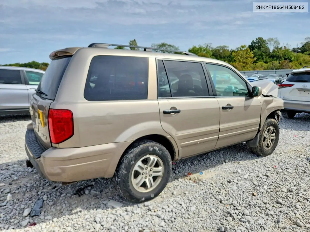2004 HONDA PILOT VIN 2HKYF18664H508482 — фото 3