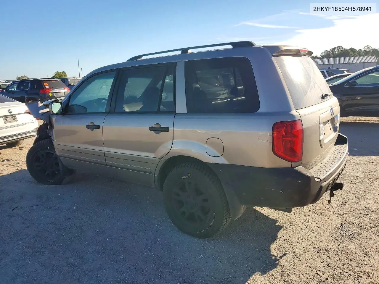 2004 HONDA PILOT VIN 2HKYF18504H578941 — фото 2
