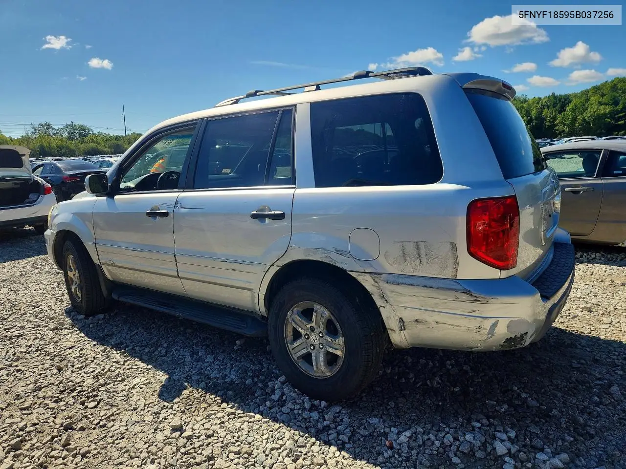 2005 HONDA PILOT VIN 5FNYF18595B037256 — фото 2