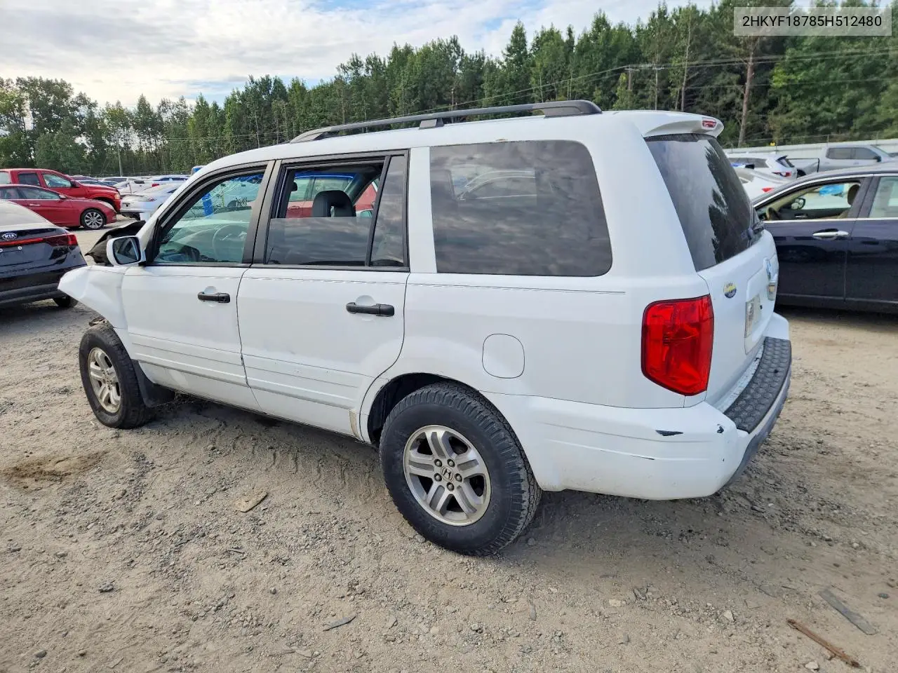 2005 HONDA PILOT VIN 2HKYF18785H512480 — фото 2