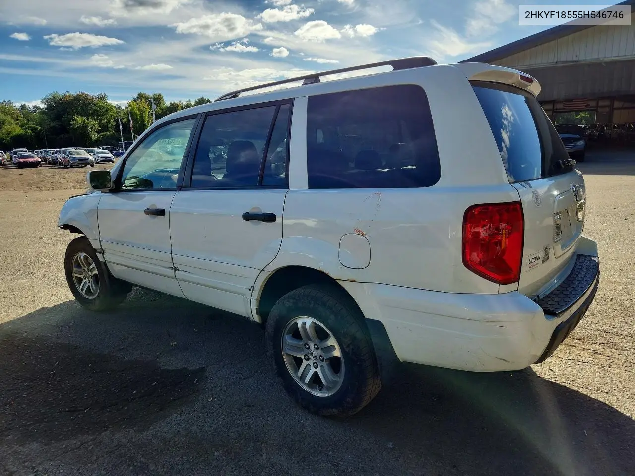 2005 HONDA PILOT VIN 2HKYF18555H546746 — фото 2