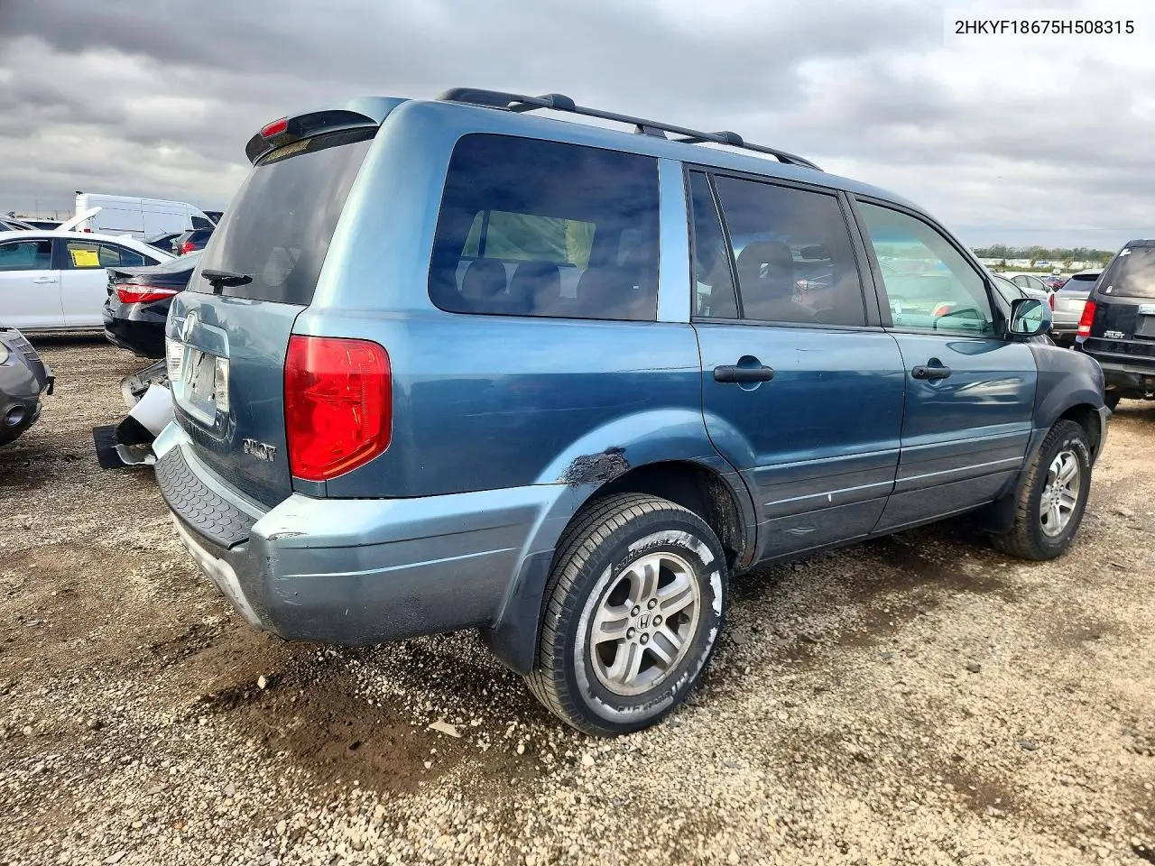 2005 HONDA PILOT VIN 2HKYF18675H508315 — фото 3