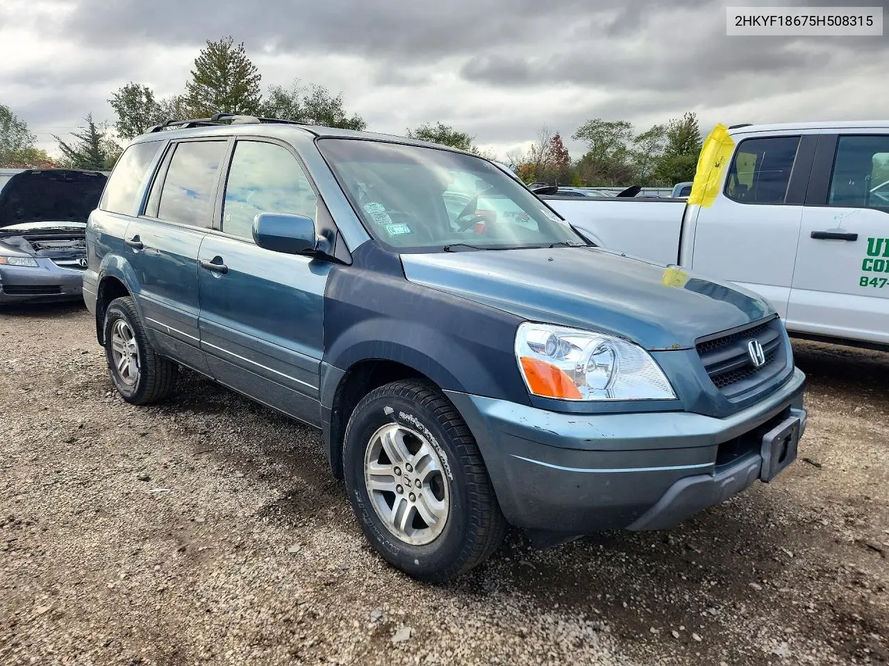 2005 HONDA PILOT VIN 2HKYF18675H508315 — фото 4