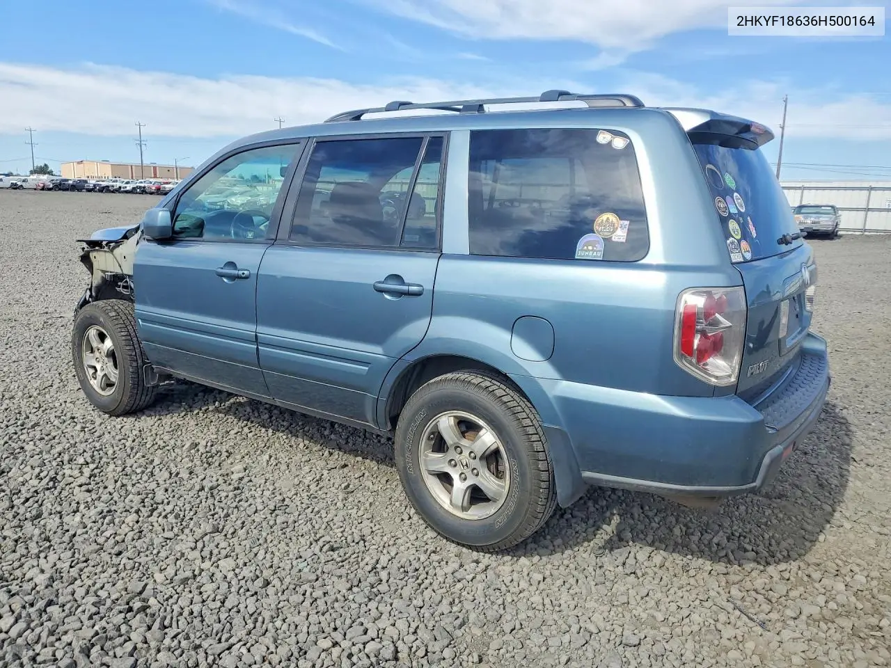 2006 HONDA PILOT VIN 2HKYF18636H500164 — фото 2
