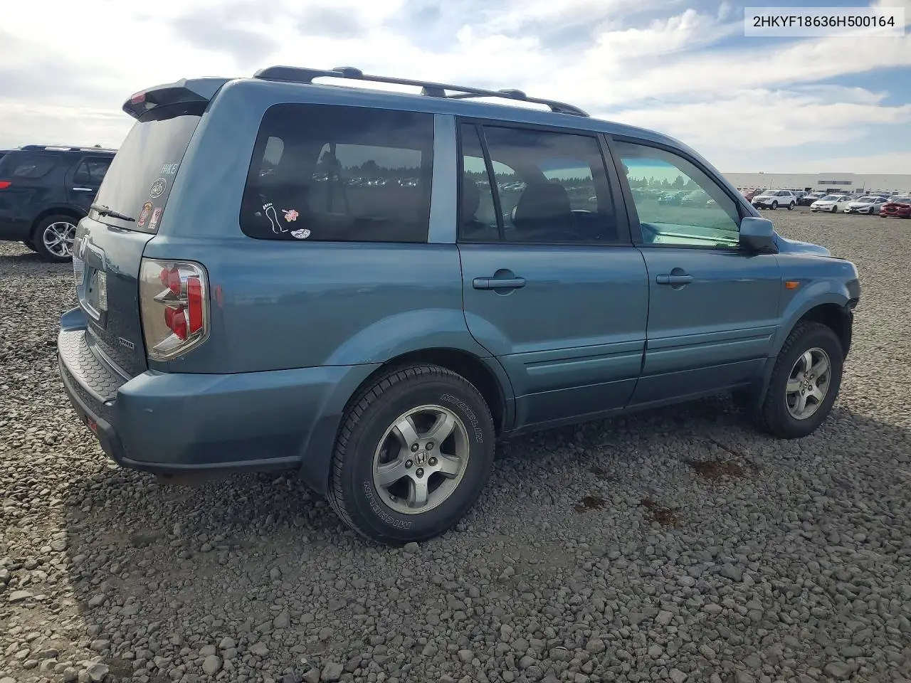 2006 HONDA PILOT VIN 2HKYF18636H500164 — фото 3