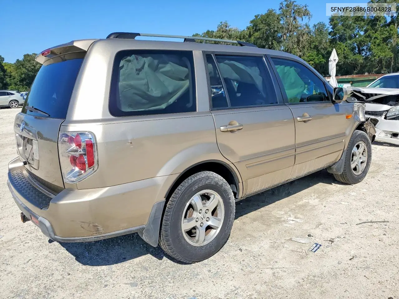2006 HONDA PILOT VIN 5FNYF28486B004828 — фото 3