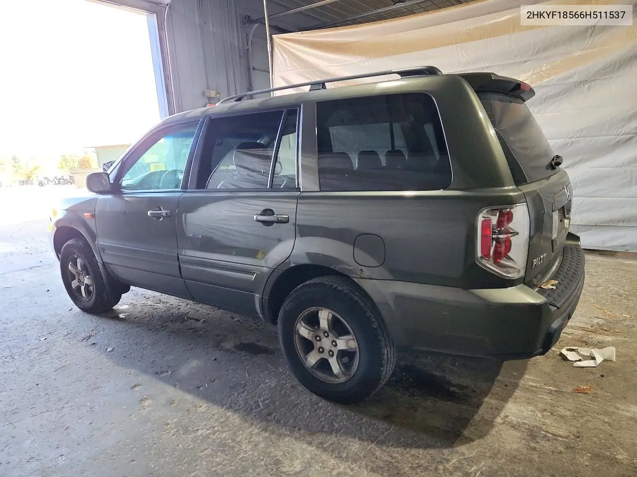2006 HONDA PILOT VIN 2HKYF18566H511537 — фото 2