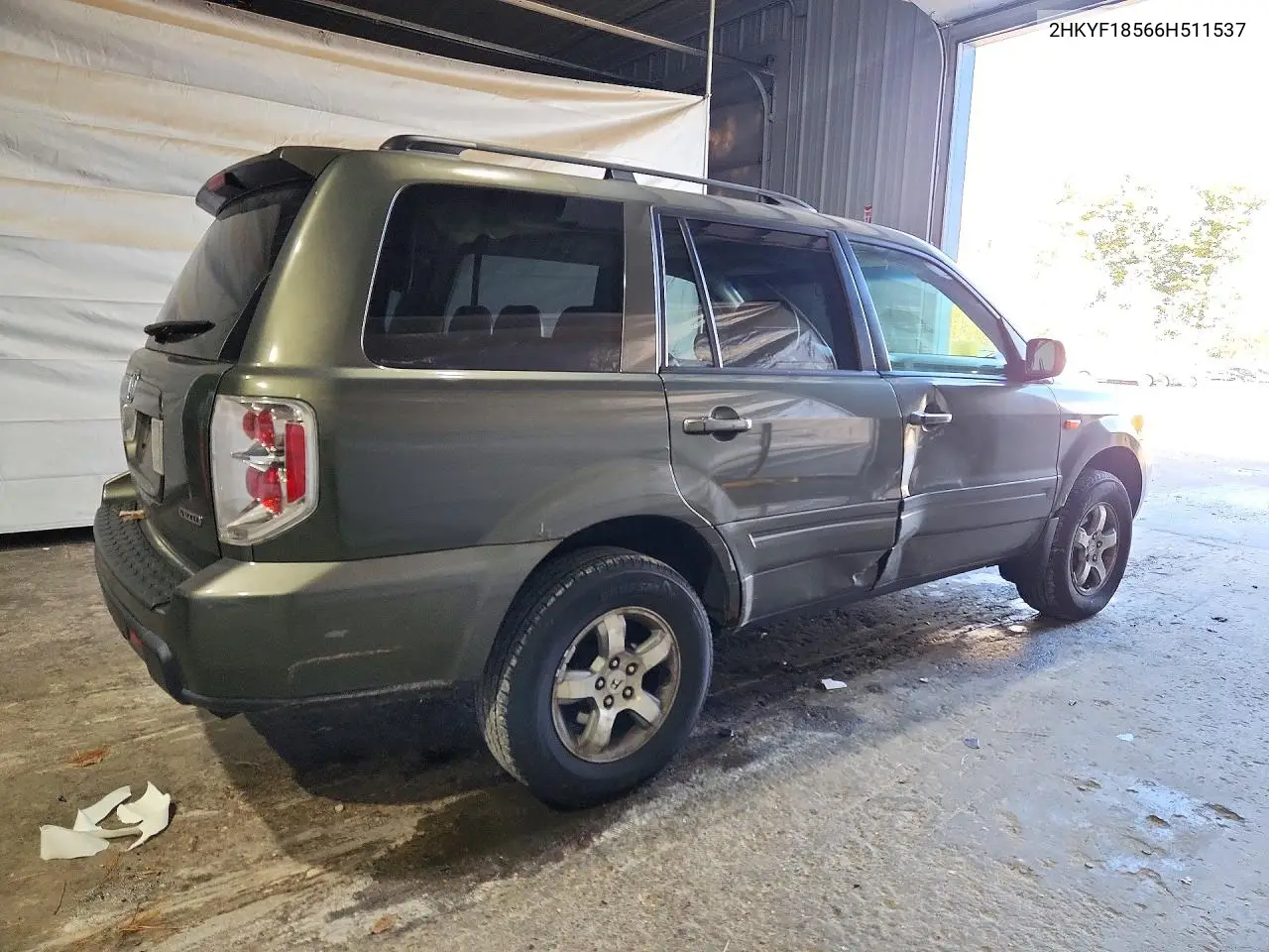 2006 HONDA PILOT VIN 2HKYF18566H511537 — фото 3