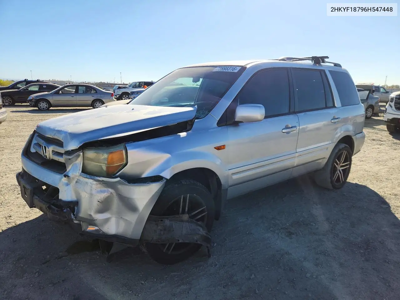HONDA PILOT 2006, VIN 2HKYF18796H547448