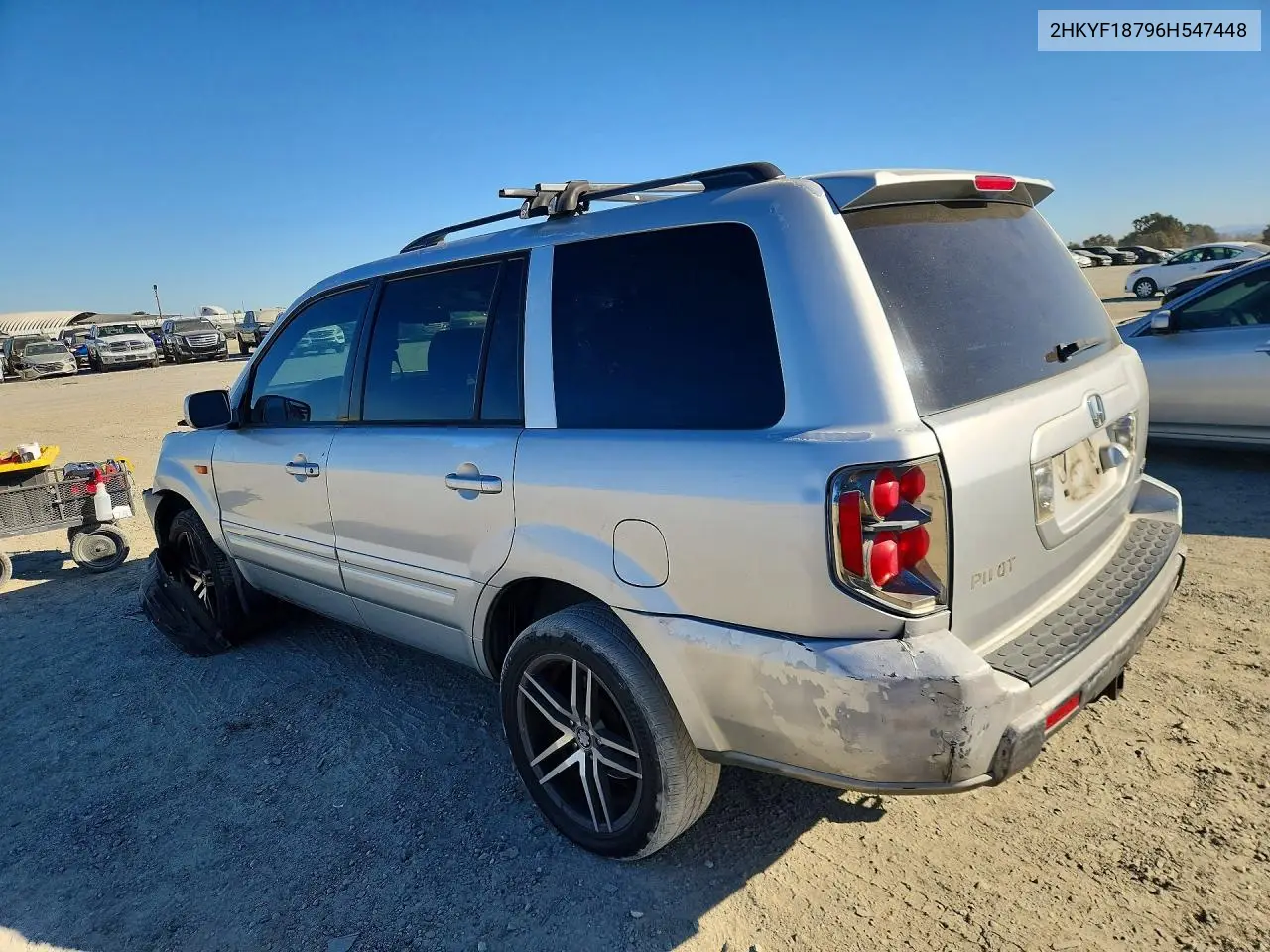 2006 HONDA PILOT VIN 2HKYF18796H547448 — фото 2