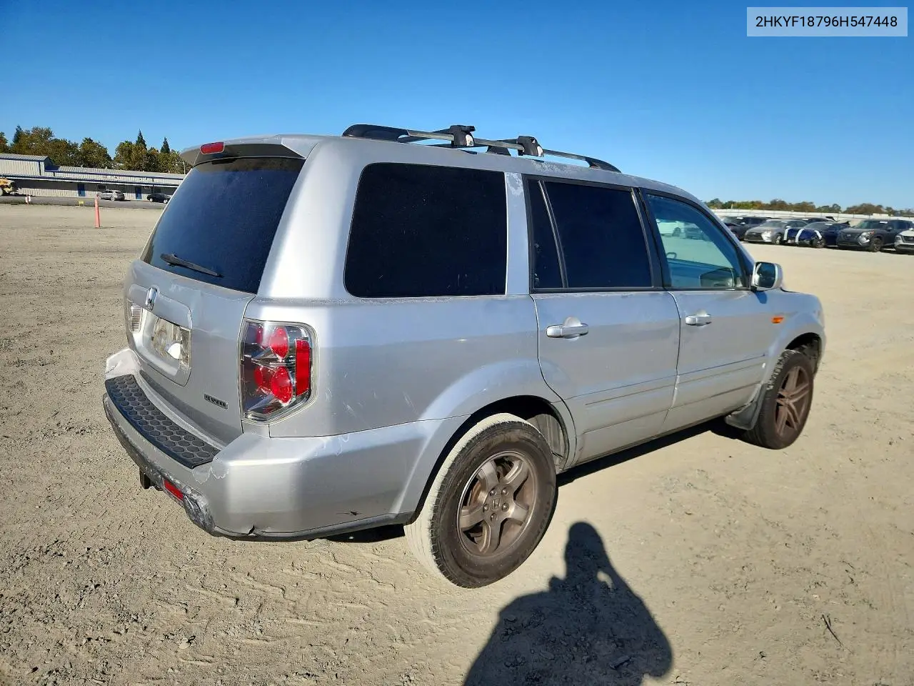 2006 HONDA PILOT VIN 2HKYF18796H547448 — фото 3