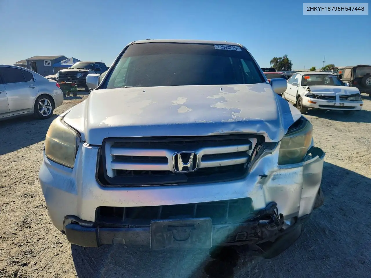 2006 HONDA PILOT VIN 2HKYF18796H547448 — фото 5