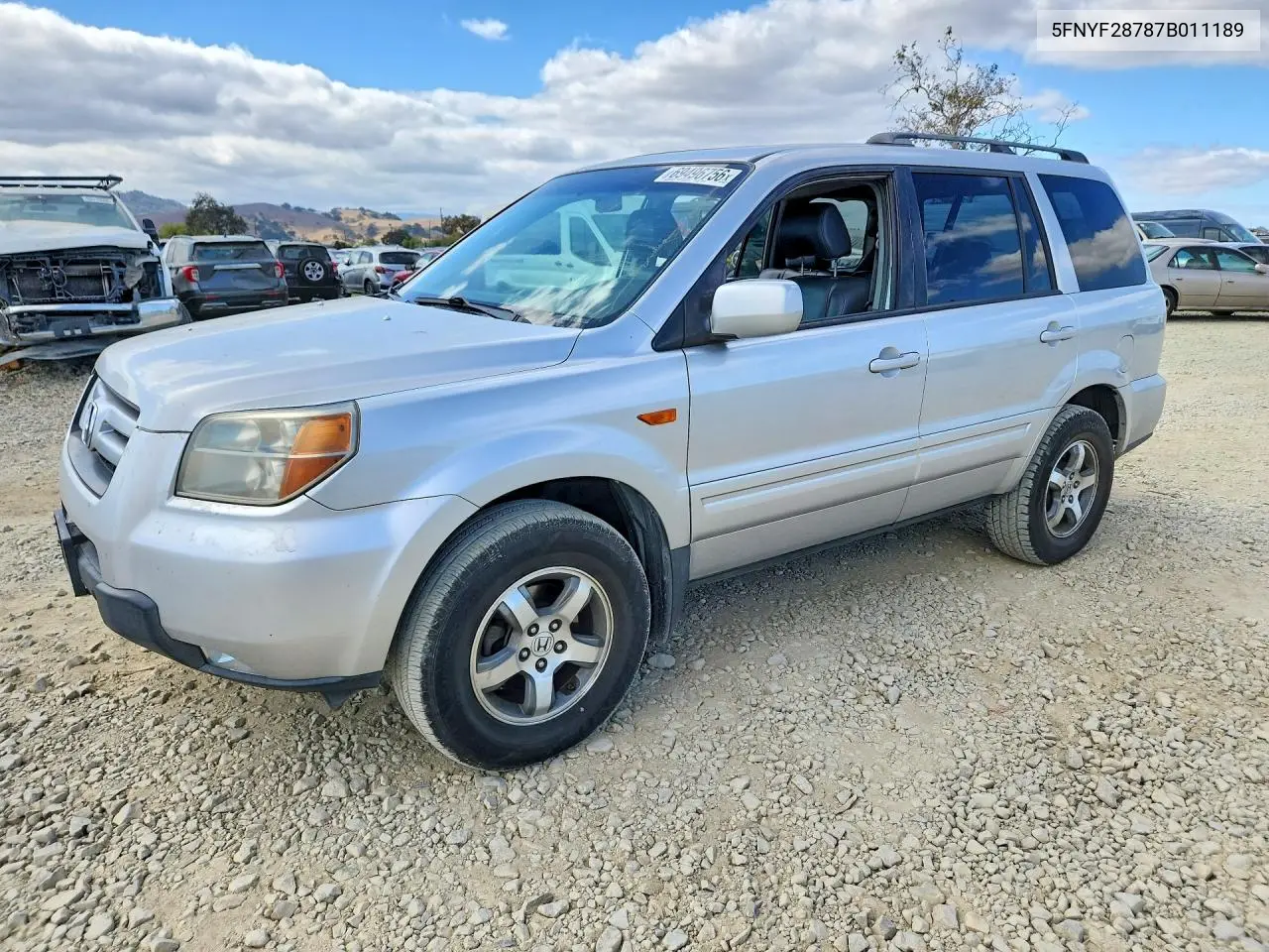 HONDA PILOT 2007, VIN 5FNYF28787B011189